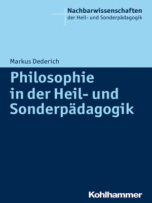 cover image of Philosophie in der Heil- und Sonderpädagogik